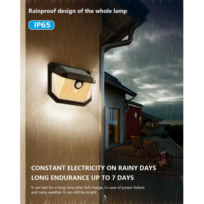 Brilagi - LED Solar wandlamp met sensor WALLIE LED/4W/5,5V 1200 mAh 3000K IP65