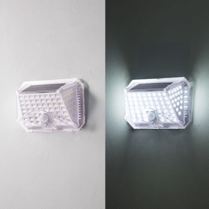 Brilagi - LED Solar wandlamp met sensor WALLIE LED/4W/5,5V 1200 mAh 6500K IP64 zilver