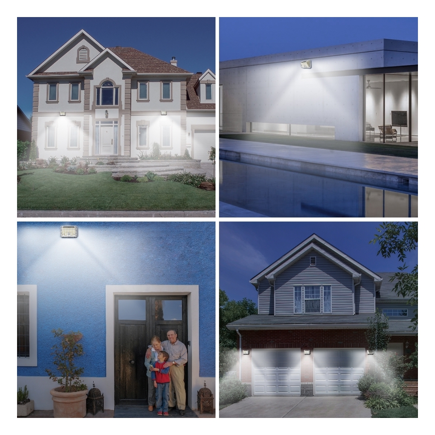 Brilagi - LED Solar wandlamp met sensor WALLIE LED/4W/5,5V 1200 mAh 6500K IP64 zilver