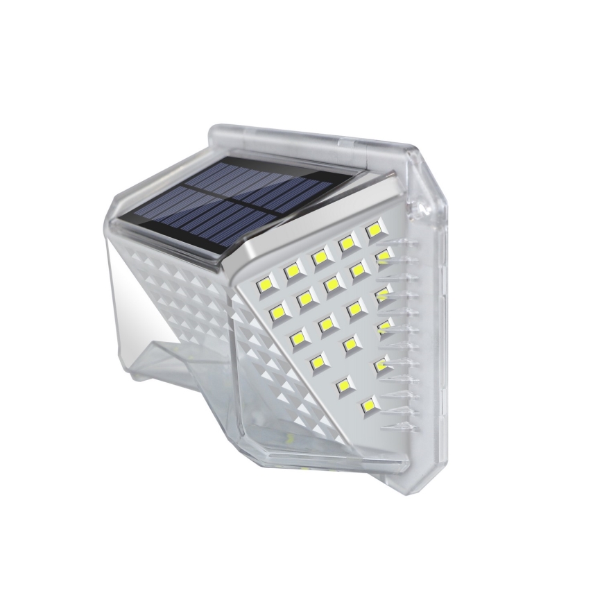Brilagi - LED Solar wandlamp met sensor WALLIE LED/4W/5,5V 1200 mAh 6500K IP64 zilver