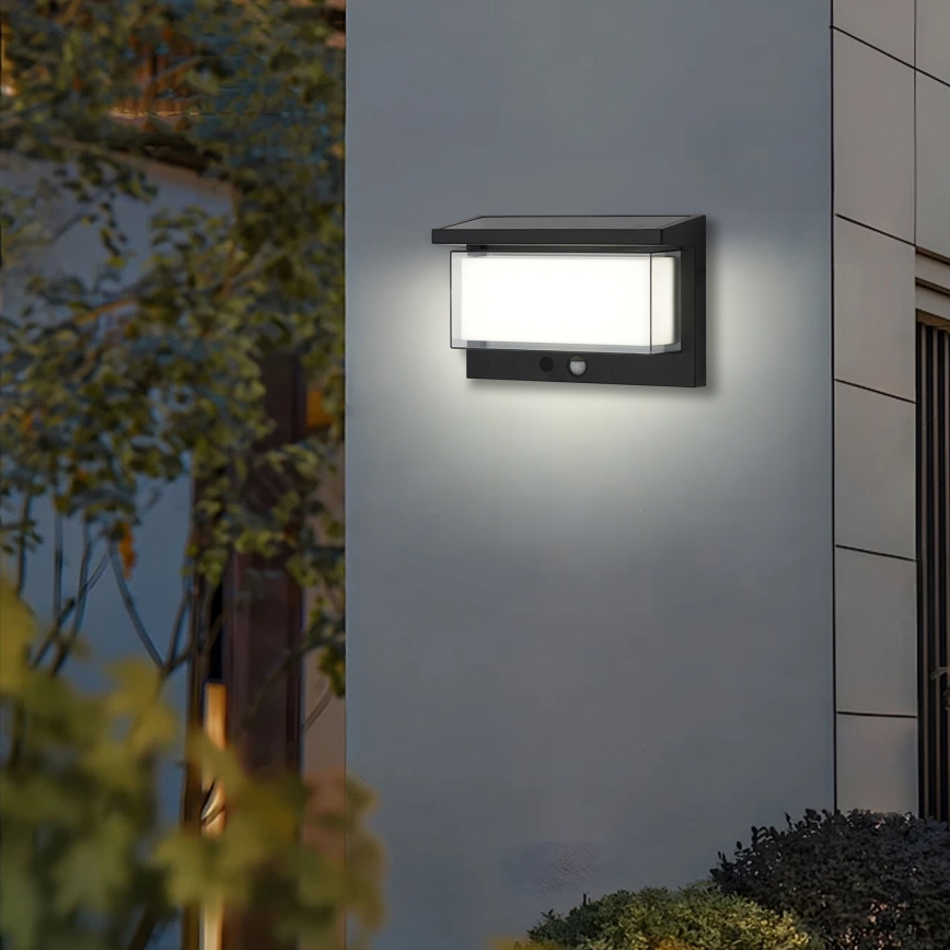 Brilagi - LED Solar wandlamp met sensor ZON LUME LED/10W/3,7V 4000 mAh IP44