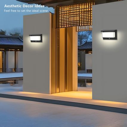 Brilagi - LED Solar wandlamp met sensor ZON LUME LED/10W/3,7V 4000 mAh IP44