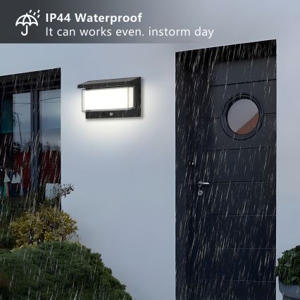 Brilagi - LED Solar wandlamp met sensor ZON LUME LED/10W/3,7V 4000 mAh IP44