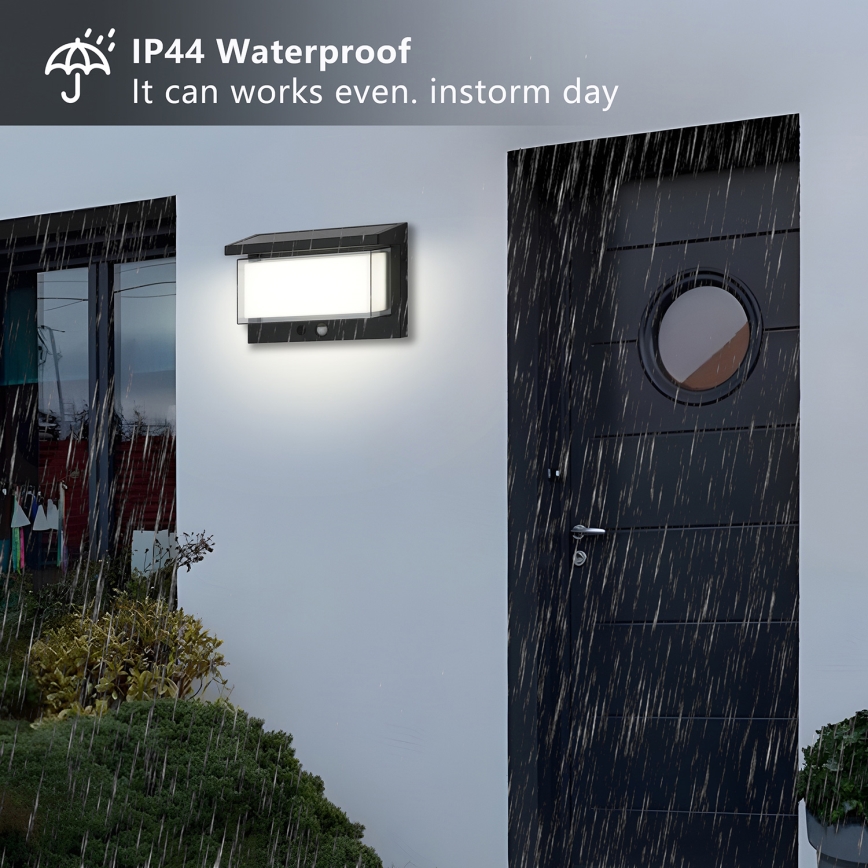 Brilagi - LED Solar wandlamp met sensor ZON LUME LED/10W/3,7V 4000 mAh IP44