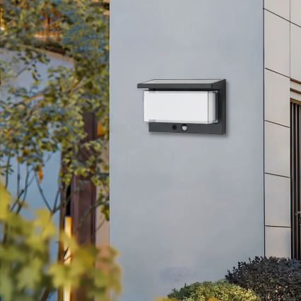 Brilagi - LED Solar wandlamp met sensor ZON LUME LED/10W/3,7V 4000 mAh IP44