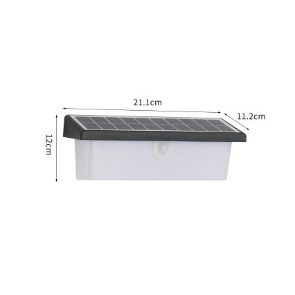 Brilagi - LED Solar wandlamp met sensor ZON RAY LED/6W/3,7V 2200 mAh IP44