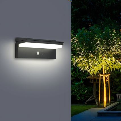 Brilagi - LED Solar wandlamp met sensor ZON SENSE LED/10W/3,7V 4000 mAh IP44