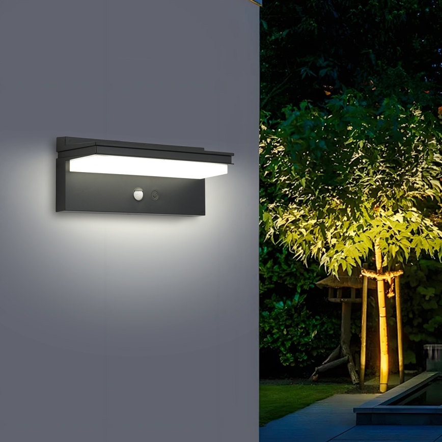 Brilagi - LED Solar wandlamp met sensor ZON SENSE LED/10W/3,7V 4000 mAh IP44