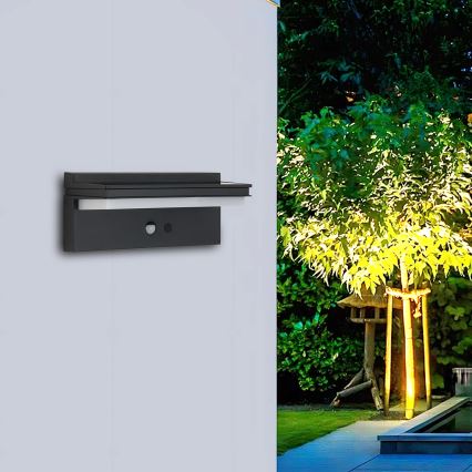 Brilagi - LED Solar wandlamp met sensor ZON SENSE LED/10W/3,7V 4000 mAh IP44