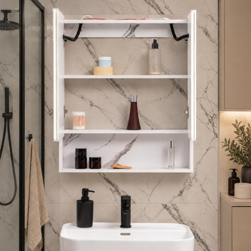 BRILAGI - LED-spiegelkast met achtergrondverlichting voor de badkamer TRABIA DOUBLE 60x70 cm