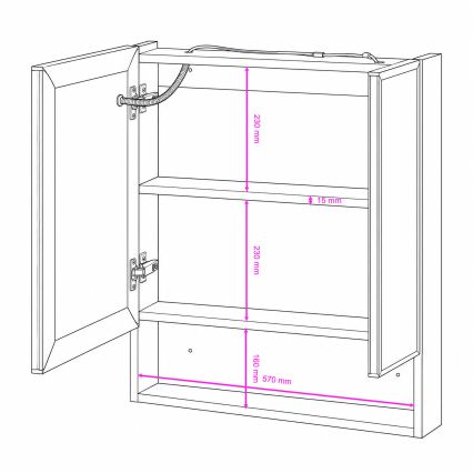 BRILAGI - LED-spiegelkast met achtergrondverlichting voor de badkamer TRABIA DOUBLE 60x70 cm