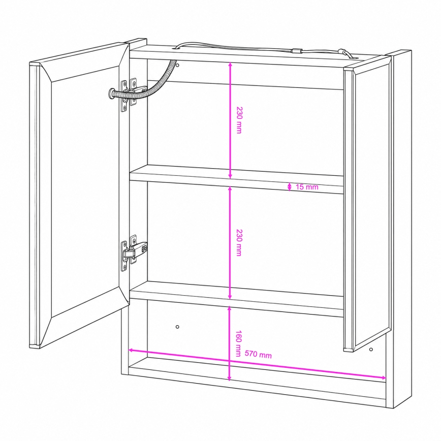 BRILAGI - LED-spiegelkast met achtergrondverlichting voor de badkamer TRABIA DOUBLE 60x70 cm