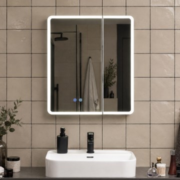 BRILAGI - LED-spiegelkast voor de badkamer met verlichting NOTO DOUBLE 60x65 cm