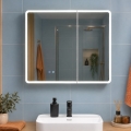 BRILAGI - LED-spiegelkast voor de badkamer met verlichting NOTO DOUBLE 78x70 cm