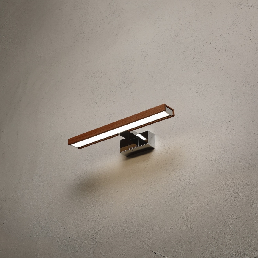 Brilagi - LED badkamerspiegelverlichting 3-in-1 WOODY MIRROR LED/8W/230V 40 cm IP44 glanzend chroom/eik-kers