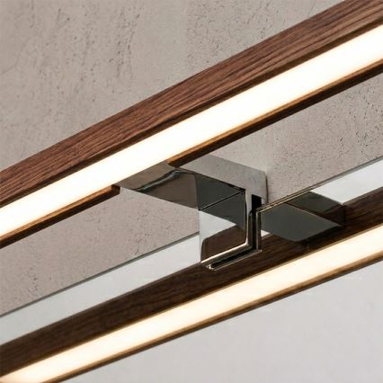Brilagi - LED badkamerspiegelverlichting 3-in-1 WOODY MIRROR LED/8W/230V 40 cm IP44 glanzend chroom/eik-kers