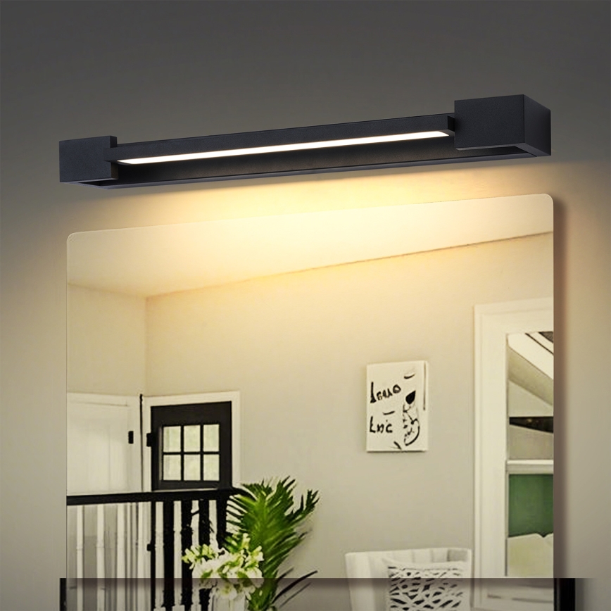 Brilagi - LED-spiegelverlichting voor de badkamer AQUA LINE LED/12W/230V 45 cm IP44 zwart CRI 90