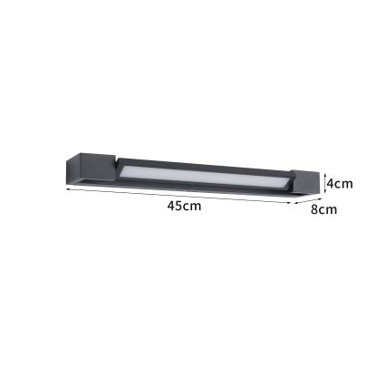 Brilagi - LED-spiegelverlichting voor de badkamer AQUA LINE LED/12W/230V 45 cm IP44 zwart CRI 90