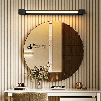 Brilagi - LED-spiegelverlichting voor de badkamer AQUA LINE LED/18W/230V 60 cm IP44 zwart CRI 90