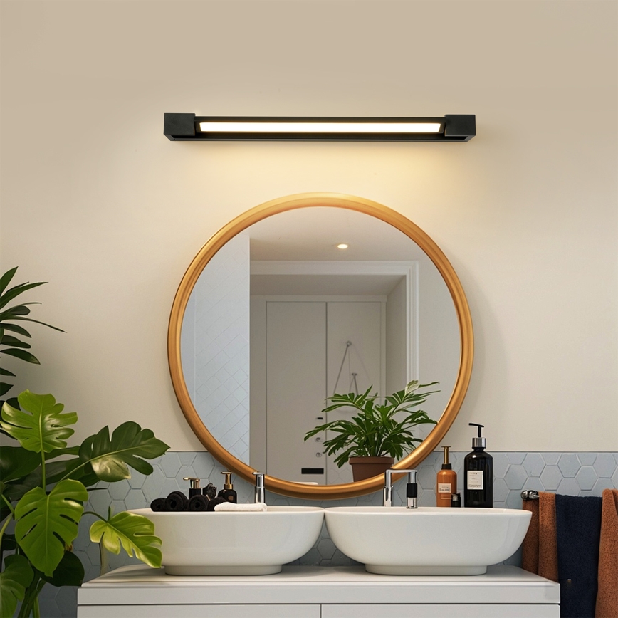 Brilagi - LED-spiegelverlichting voor de badkamer AQUA LINE LED/18W/230V 60 cm IP44 zwart CRI 90