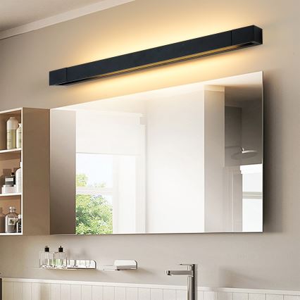Brilagi - LED-spiegelverlichting voor de badkamer AQUA LINE LED/18W/230V 60 cm IP44 zwart CRI 90