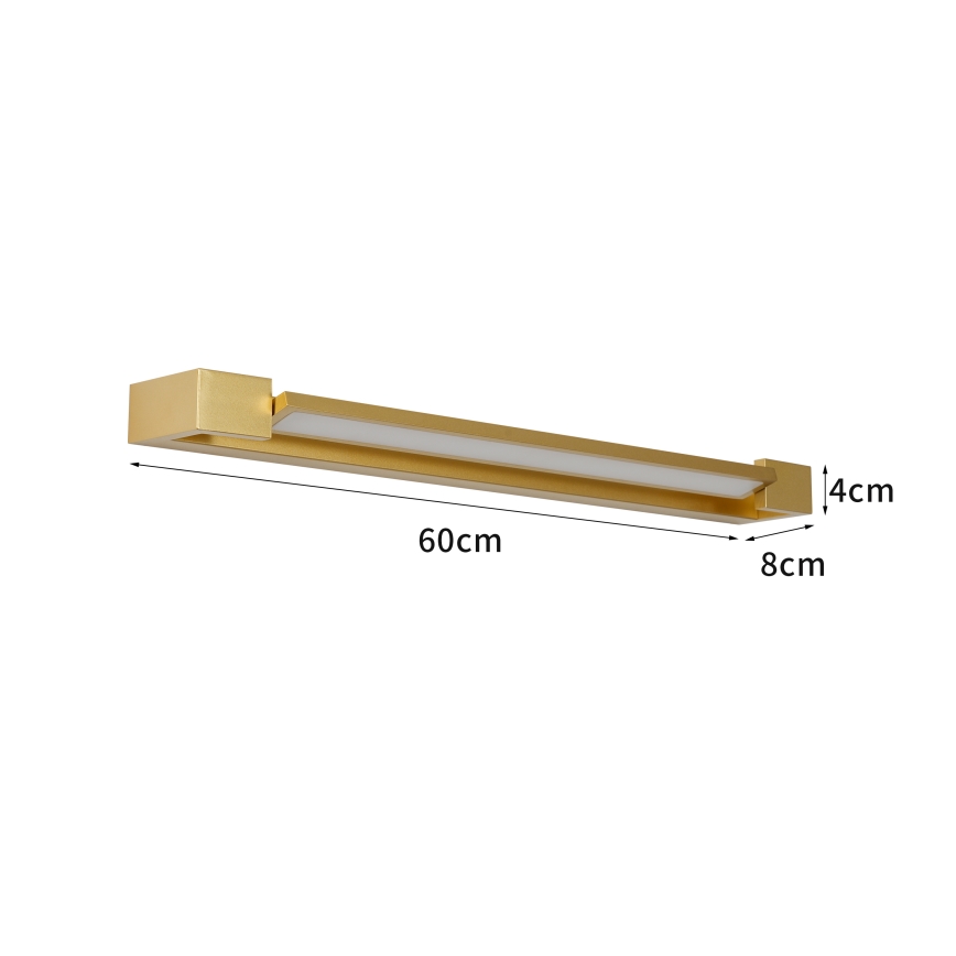 Brilagi - LED-spiegelverlichting voor de badkamer AQUA LINE LED/18W/230V 60 cm IP44 goud