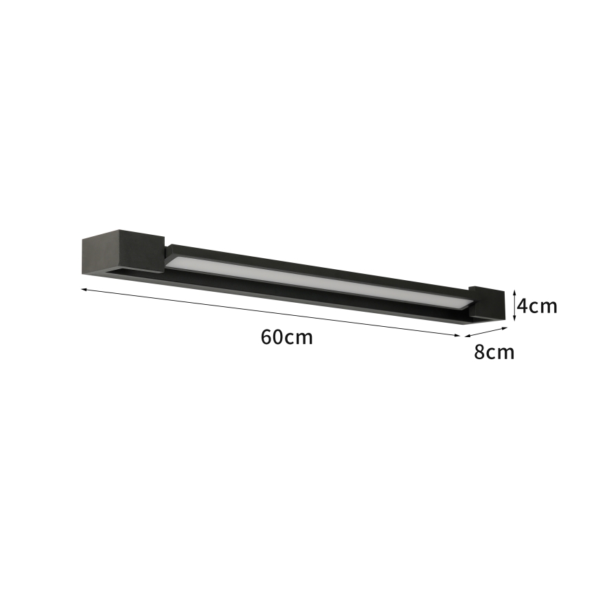 Brilagi - LED-spiegelverlichting voor de badkamer AQUA LINE LED/18W/230V 60 cm IP44 zwart