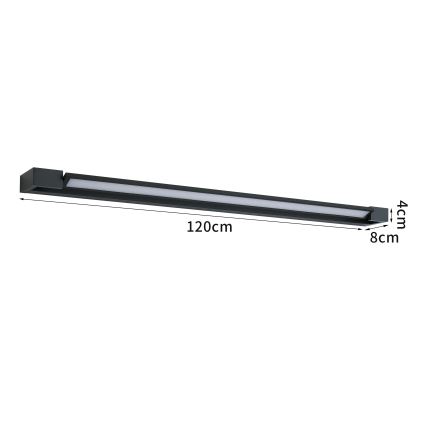 Brilagi - LED-spiegelverlichting AQUA LINE LED/36W/230V 120 cm IP44 zwart