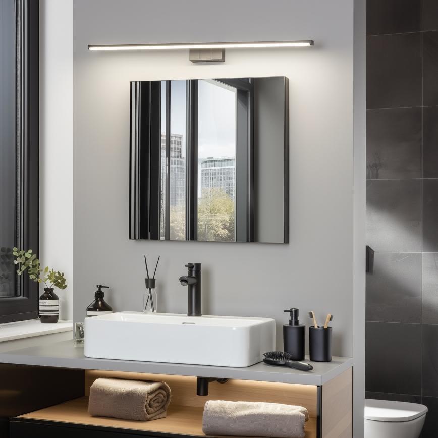 Brilagi - VESTRA 3-in-1 LED-spiegelverlichting, 15W, 230V, 80 cm, IP44, zwart