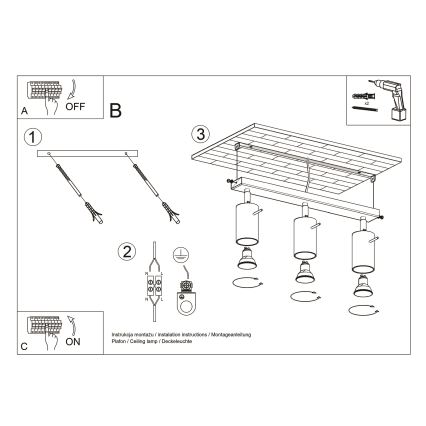 Brilagi -  LED spot ASMUS 3xGU10/7W/230V zwart