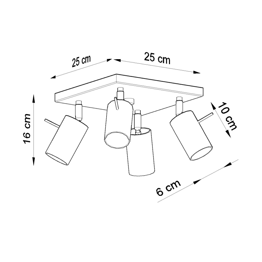 Brilagi -  LED spot ASMUS 4xGU10/7W/230V zwart