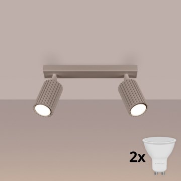 Brilagi - LED-spot CRESTO 2x GU10/10W/230V taupe