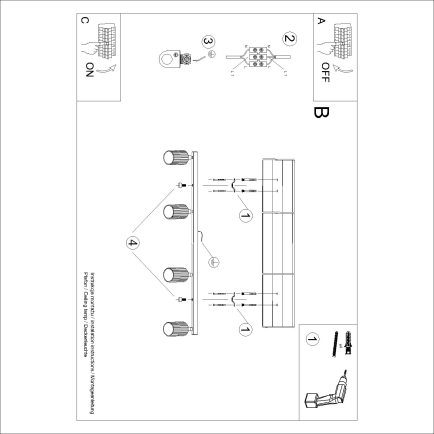 Brilagi - LED-spot CRESTO 4x GU10/10W/230V bordeaux
