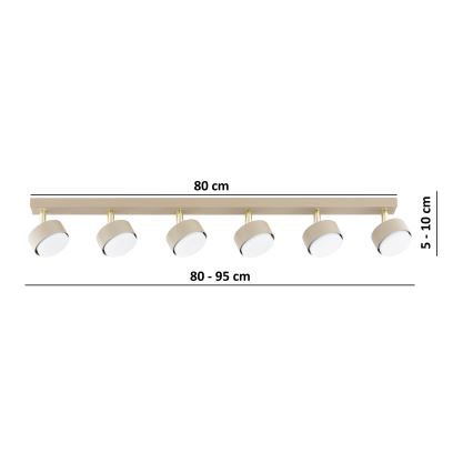 Brilagi - LED-spot MONO 6xGX53/30W/230V beige/goud