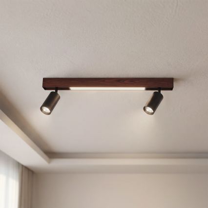 BRILAGI - LED-spot SELE 2xGU10/30W/230V + LED/15W zwart/kersendecor