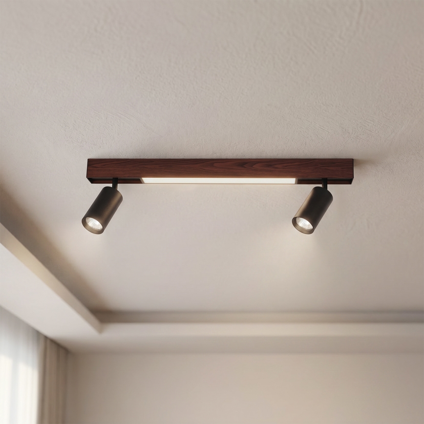 BRILAGI - LED-spot SELE 2xGU10/30W/230V + LED/15W zwart/kersendecor