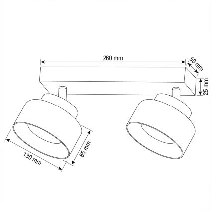 Brilagi - LED Spotarmatuur AURA LUX 2xGX53/30W/230V zwart/rookglas