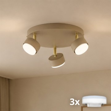 Brilagi - LED-spotarmatuur MONO 3xGX53/30W/230V beige/goud