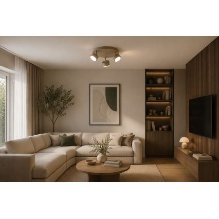 Brilagi - LED-spotarmatuur MONO 3xGX53/30W/230V beige/goud