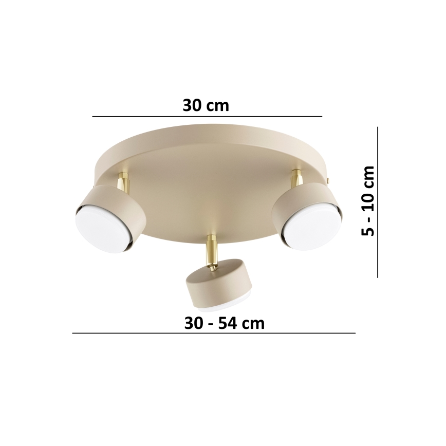 Brilagi - LED-spotarmatuur MONO 3xGX53/30W/230V beige/goud