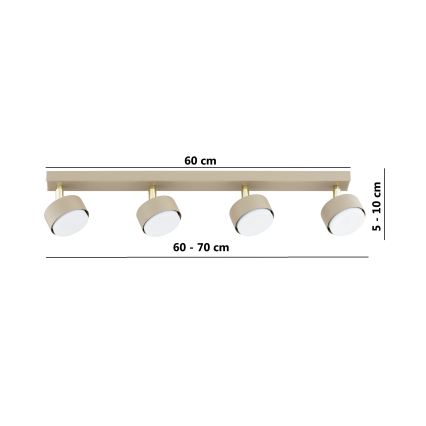 Brilagi - LED-spotarmatuur MONO 4xGX53/12W/230V beige
