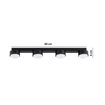 Brilagi - LED-spotarmatuur MONO 4xGX53/12W/230V zwart