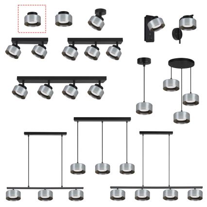 Brilagi - LED Spotlamp AURA LUX 1xGX53/30W/230V Ø 13 cm zwart/gerookt glas