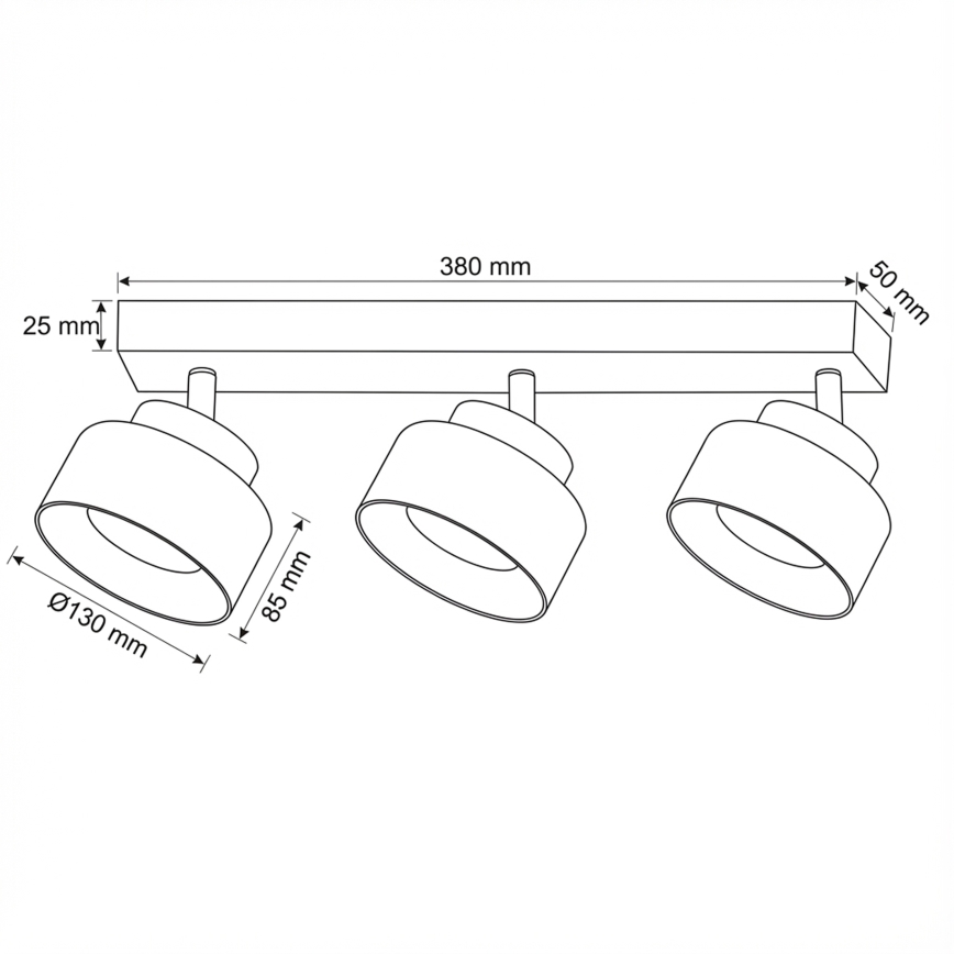 Brilagi - LED Spotlamp AURA LUX 3xGX53/30W/230V zwart/rookglas