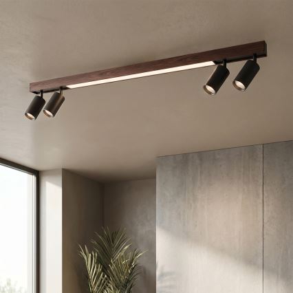 BRILAGI - LED-spotlamp SELE 4xGU10/30W/230V + LED/25W zwart/kersendecor