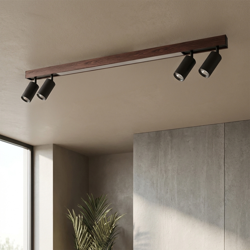 BRILAGI - LED-spotlamp SELE 4xGU10/30W/230V + LED/25W zwart/kersendecor
