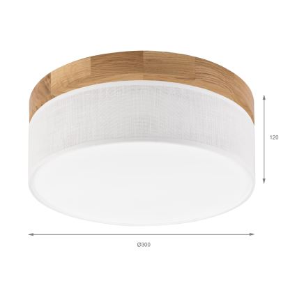 Brilagi - ЛЕД стельове світильник BELLADONNA LED/20W/230V діаметр 30 см білий/дуб