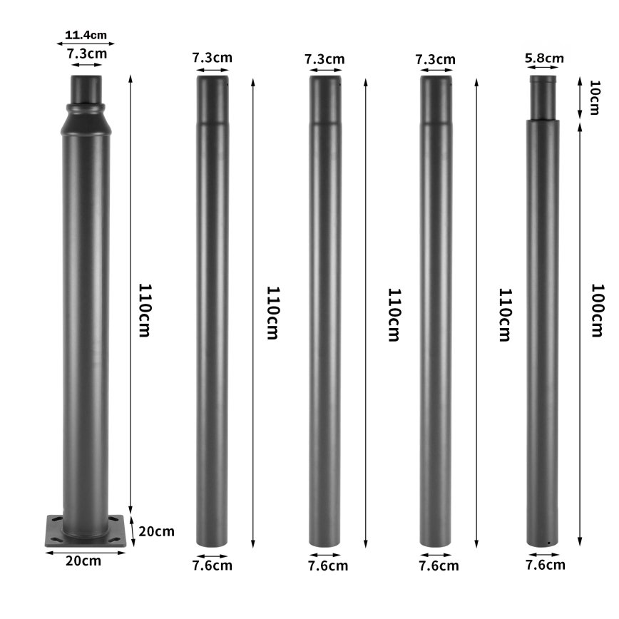 Brilagi - LED straatlamp met 5 m paal URBANSPARK LED/120W/230V antraciet IP65