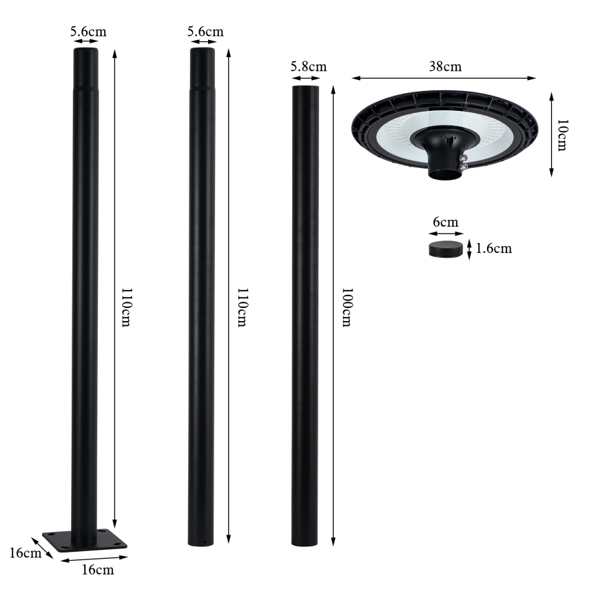 Brilagi - LED Straatlantaarn URBANSPARK LED/60W/230V zwart IP65