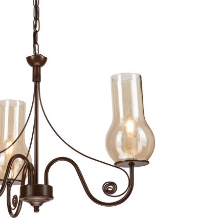 Brilagi - LED Suspension chaîne COTTAGE 3xE14/40W/230V marron